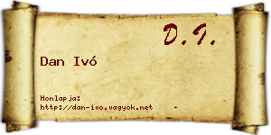 Dan Ivó névjegykártya